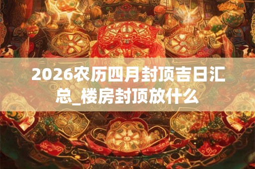 2026农历四月封顶吉日汇总_楼房封顶放什么 2026农历四月封顶吉日汇总_楼房封顶放什么