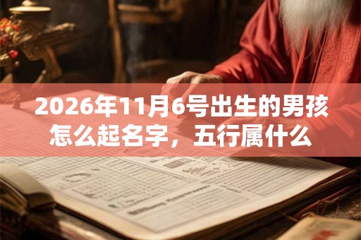 2026年11月6号出生的男孩怎么起名字，五行属什么