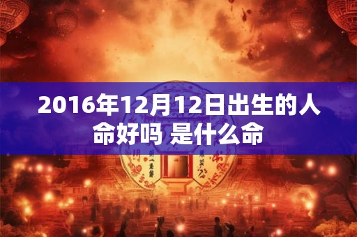 2016年12月12日出生的人命好吗 是什么命