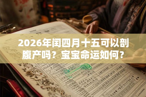 2026年闰四月十五可以剖腹产吗？宝宝命运如何？