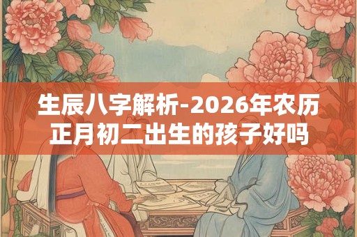 生辰八字解析-2026年农历正月初二出生的孩子好吗