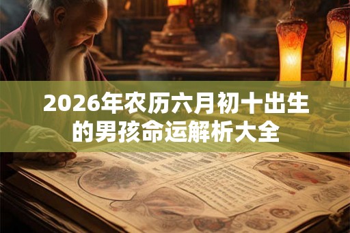 2026年农历六月初十出生的男孩命运解析大全