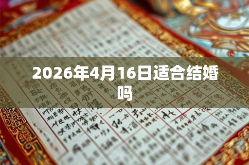 2026年4月16日适合结婚吗