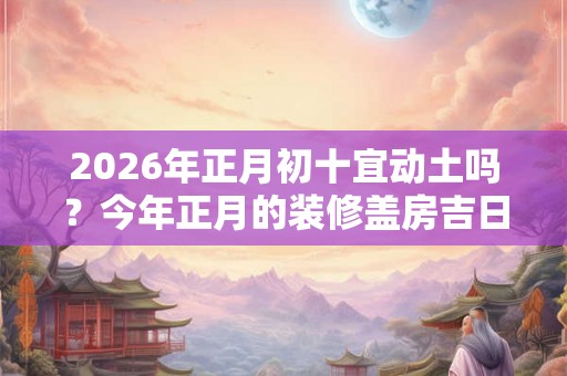 2026年正月初十宜动土吗？今年正月的装修盖房吉日