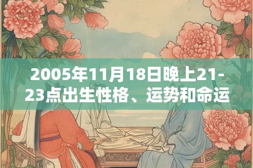 2005年11月18日晚上21-23点出生性格、运势和命运