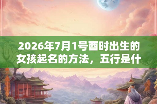 2026年7月1号酉时出生的女孩起名的方法，五行是什么？