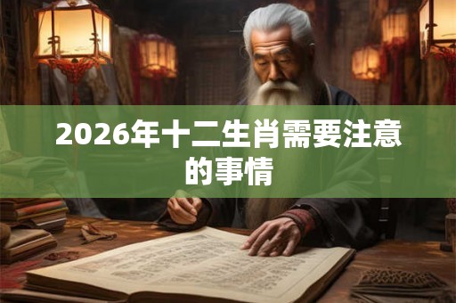 2026年十二生肖需要注意的事情 2026年十二生肖需要注意的事情