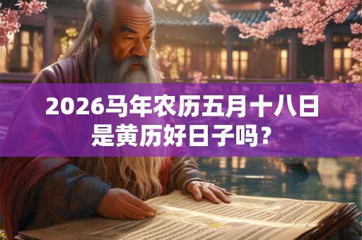 2026马年农历五月十八日是黄历好日子吗？