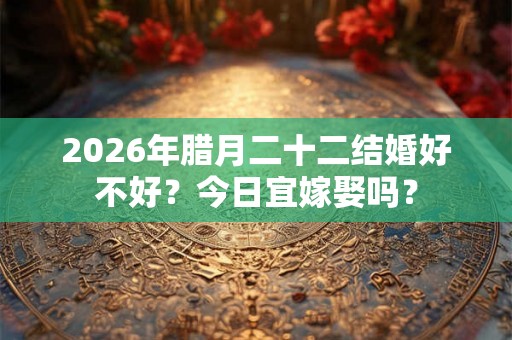 2026年腊月二十二结婚好不好？今日宜嫁娶吗？
