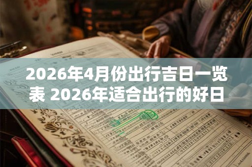 2026年4月份出行吉日一览表 2026年适合出行的好日子 2026年4月份出行吉日一览表 2026年适合出行的好日子