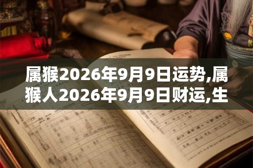 属猴2026年9月9日运势,属猴人2026年9月9日财运,生肖猴2026年9月9日运势