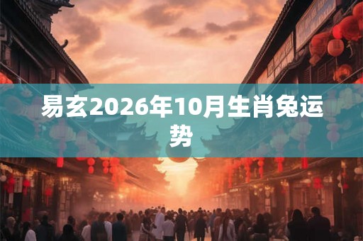 易玄2026年10月生肖兔运势 易玄2026年10月生肖兔运势