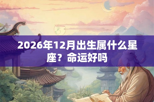 2026年12月出生属什么星座？命运好吗