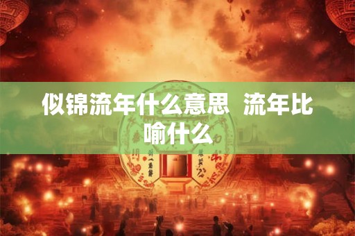 似锦流年什么意思  流年比喻什么