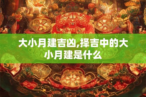 大小月建吉凶,择吉中的大小月建是什么