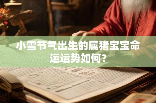 小雪节气出生的属猪宝宝命运运势如何？