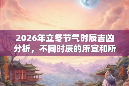 2026年立冬节气时辰吉凶分析，不同时辰的所宜和所忌有哪些？