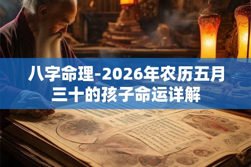 八字命理-2026年农历五月三十的孩子命运详解