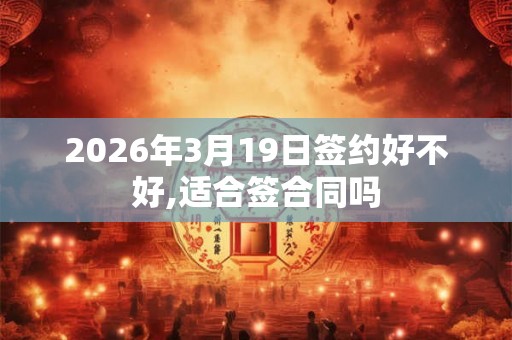 2026年3月19日签约好不好,适合签合同吗