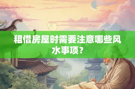 租借房屋时需要注意哪些风水事项？