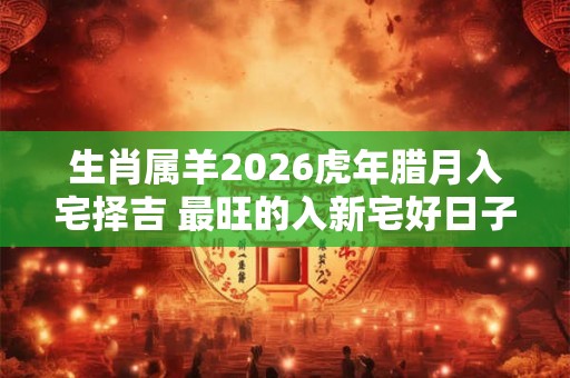 生肖属羊2026虎年腊月入宅择吉 最旺的入新宅好日子