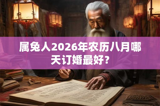 属兔人2026年农历八月哪天订婚最好？