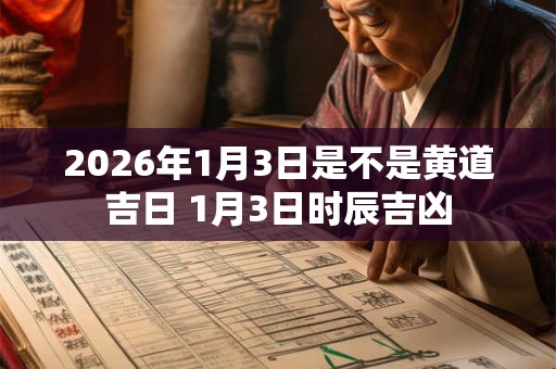 2026年1月3日是不是黄道吉日 1月3日时辰吉凶