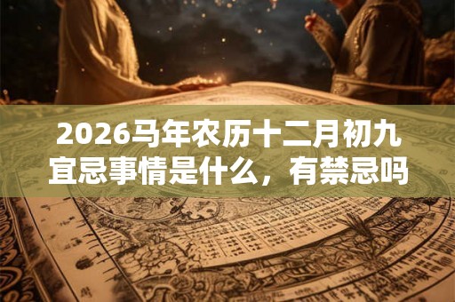 2026马年农历十二月初九宜忌事情是什么，有禁忌吗？