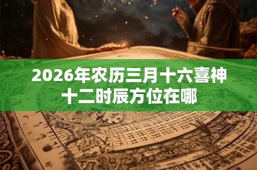 2026年农历三月十六喜神十二时辰方位在哪