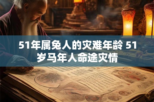 51年属兔人的灾难年龄 51岁马年人命途灾情