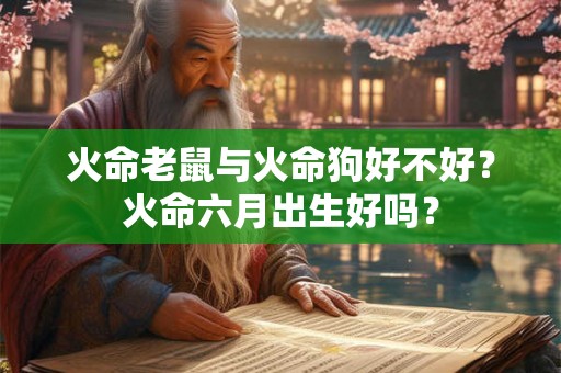 火命老鼠与火命狗好不好？火命六月出生好吗？