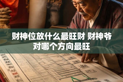 财神位放什么最旺财 财神爷对哪个方向最旺