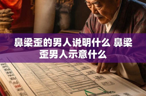 鼻梁歪的男人说明什么 鼻梁歪男人示意什么