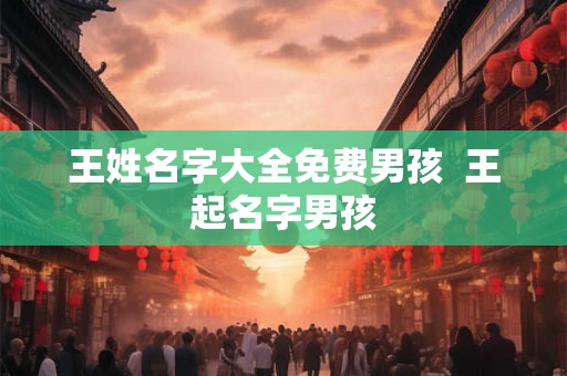 王姓名字大全免费男孩  王起名字男孩
