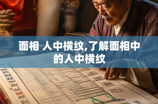 面相 人中横纹,了解面相中的人中横纹