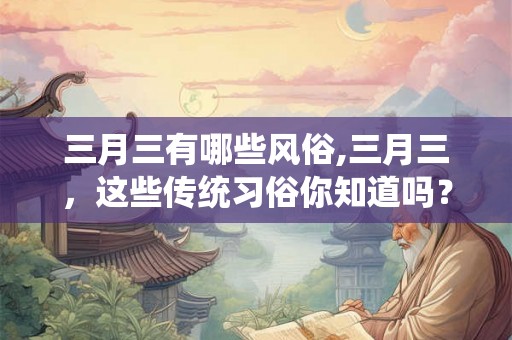 三月三有哪些风俗,三月三,这些传统习俗你知道吗? 三月三有哪些风俗,三月三,这些传统习俗你知道吗?