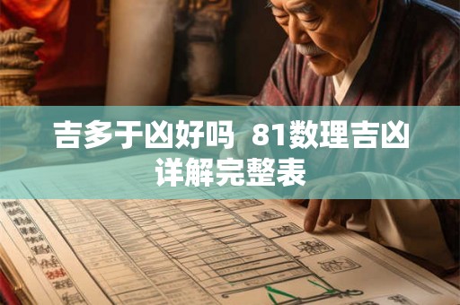 吉多于凶好吗  81数理吉凶详解完整表