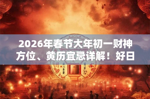 2026年春节大年初一财神方位、黄历宜忌详解！好日子吗？