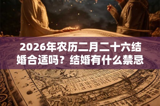 2026年农历二月二十六结婚合适吗？结婚有什么禁忌？