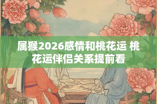 属猴2026感情和桃花运 桃花运伴侣关系提前看