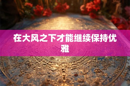 在大风之下才能继续保持优雅