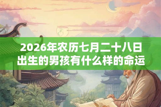2026年农历七月二十八日出生的男孩有什么样的命运？