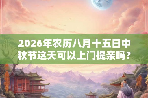 2026年农历八月十五日中秋节这天可以上门提亲吗？