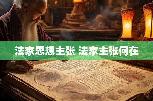 法家思想主张 法家主张何在