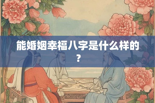 能婚姻幸福八字是什么样的？