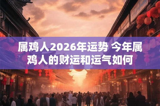 属鸡人2026年运势 今年属鸡人的财运和运气如何