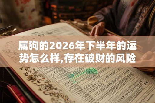 属狗的2026年下半年的运势怎么样,存在破财的风险