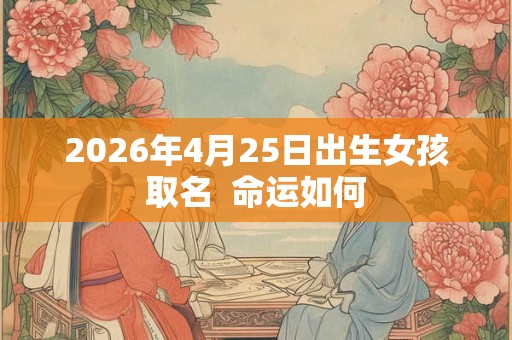 2026年4月25日出生女孩取名  命运如何
