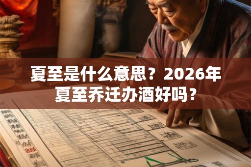 夏至是什么意思？2026年夏至乔迁办酒好吗？