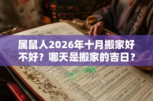 属鼠人2026年十月搬家好不好？哪天是搬家的吉日？